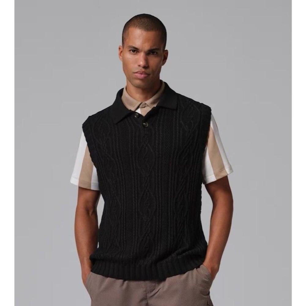 Nike Jordan Sport Golf Sweater Vest Black Men's XL V-Neck Knit Jumpman Preppy